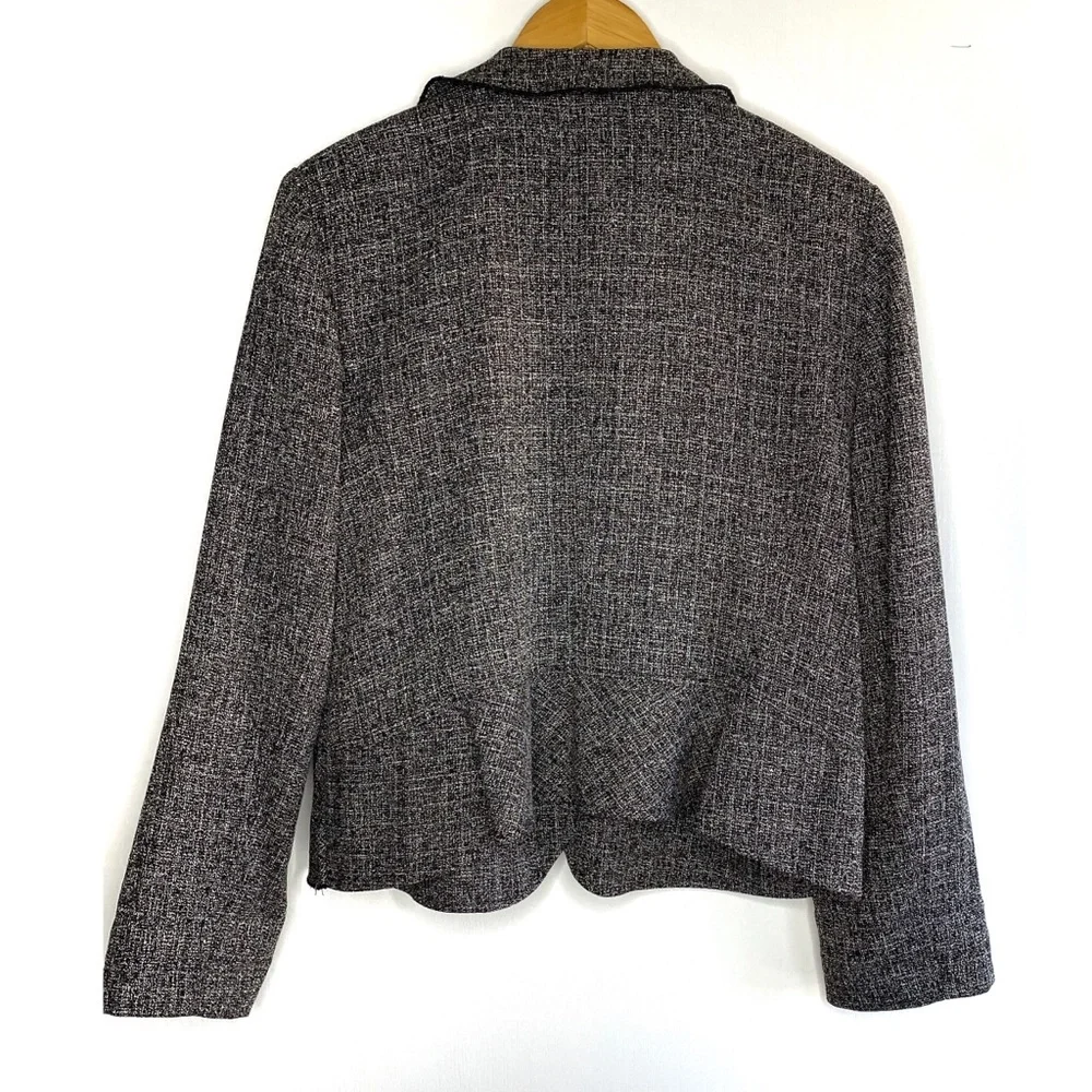 Sandro Sportswear Gray Ruffle Front Blazer Jacket - Picture 2 of 6